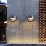 Weatherproof Contemporary Industrial Aluminum 1-Light Wall Sconce with Frosted Round Glass for Outdoor Patio Lighting