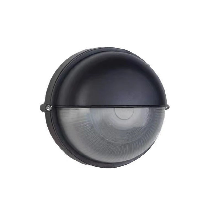 Weatherproof Contemporary Industrial Aluminum 1-Light Wall Sconce with Frosted Round Glass for Outdoor Patio Lighting