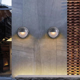 Weatherproof Contemporary Industrial Aluminum 1-Light Wall Sconce with Frosted Round Glass for Outdoor Patio Lighting