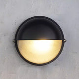 Weatherproof Contemporary Industrial Aluminum 1-Light Wall Sconce with Frosted Round Glass for Outdoor Patio Lighting