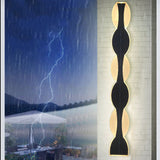 Sleek Modern Solar-Powered Wave LED Wall Sconce – Waterproof Aluminum & Acrylic Strip Lamp for Outdoor Patio