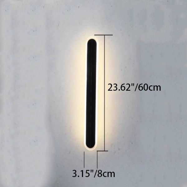 Sleek Modern Solar-Powered Wave LED Wall Sconce – Waterproof Aluminum & Acrylic Strip Lamp for Outdoor Patio
