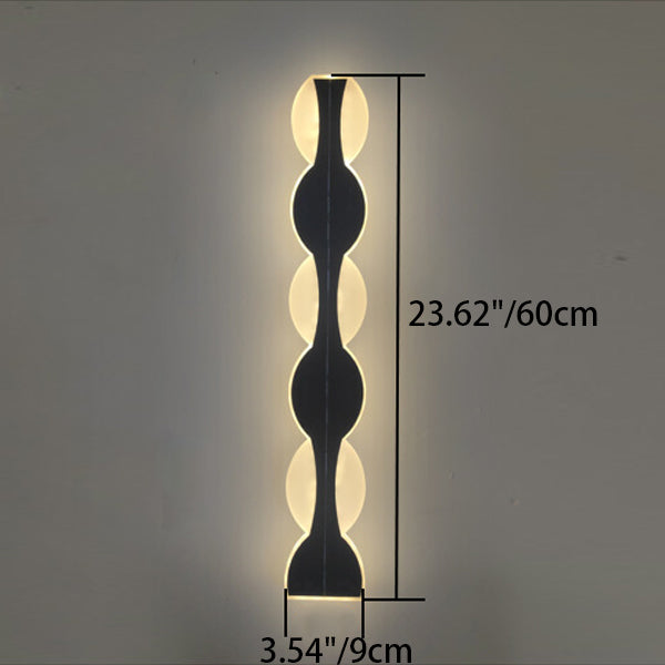Sleek Modern Solar-Powered Wave LED Wall Sconce – Waterproof Aluminum & Acrylic Strip Lamp for Outdoor Patio