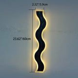 Sleek Modern Solar-Powered Wave LED Wall Sconce – Waterproof Aluminum & Acrylic Strip Lamp for Outdoor Patio