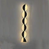 Sleek Modern Solar-Powered Wave LED Wall Sconce – Waterproof Aluminum & Acrylic Strip Lamp for Outdoor Patio