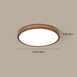 Sleek Modern Walnut Wood LED Flush Mount Ceiling Light