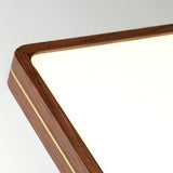 Sleek Modern Walnut Wood LED Flush Mount Ceiling Light