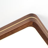 Sleek Modern Walnut Wood LED Flush Mount Ceiling Light
