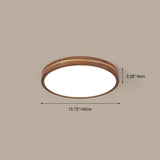 Sleek Modern Walnut Wood LED Flush Mount Ceiling Light