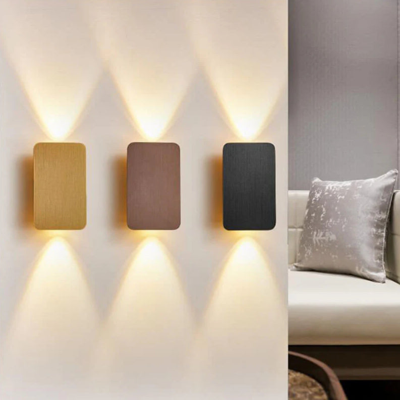 Sleek Nordic Minimalist Aluminum LED Wall Sconce — Rectangular Flat Panel, 2-Light