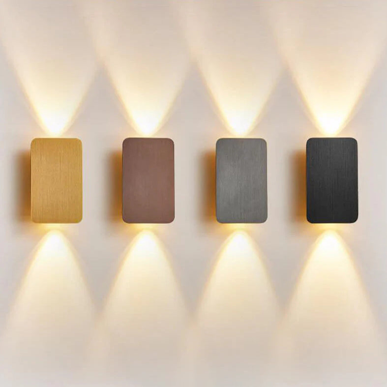 Sleek Nordic Minimalist Aluminum LED Wall Sconce — Rectangular Flat Panel, 2-Light
