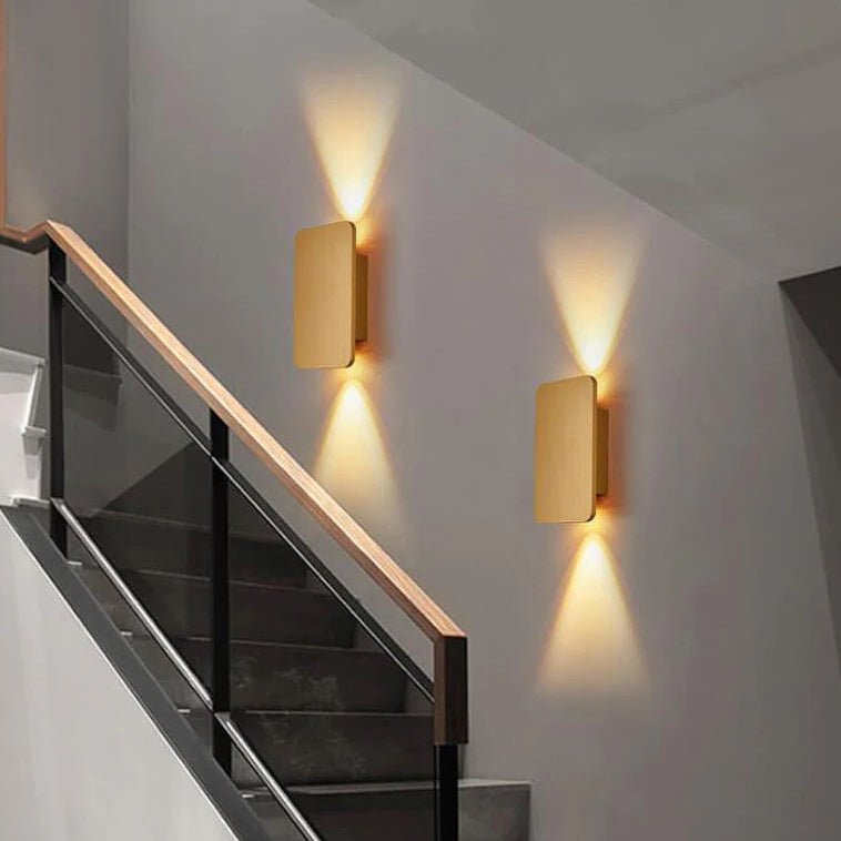 Sleek Nordic Minimalist Aluminum LED Wall Sconce — Rectangular Flat Panel, 2-Light
