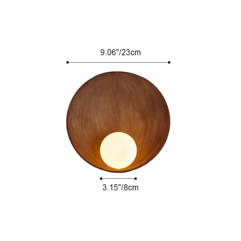 Sleek Modern Round Iron and Resin 1-Light Wall Sconce Lamp