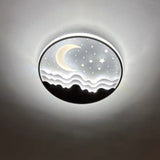 Nordic Modern Star Moon Round Aluminum LED Flush-Mount Ceiling Light