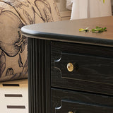 Traditional French-Style Rectangular Ash Wood Coffee Table with 2 Drawers — Solid Wood and Multi-Layer Plywood Construction for Living Room