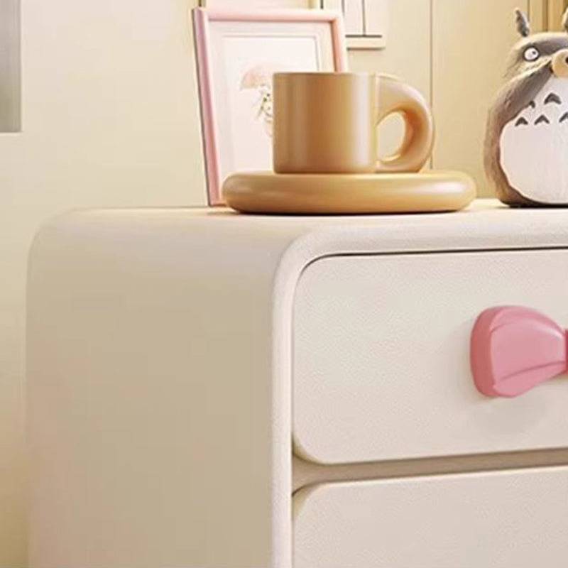Modern Rectangular Cat-Scratch Leather Nightstand - Solid Wood, 2-Drawer Bedroom Furniture