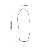 Modern Minimalist Teardrop-Shaped Solid Wood Floor/Wall Mirror — Full-Length Glass Bedroom Mirror