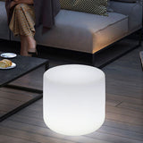 Modern Minimalist Cylindrical PE Outdoor LED Coffee Table - Waterproof, Remote-Controlled, Illuminated, 1-Tier for Patio