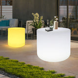 Modern Minimalist Cylindrical PE Outdoor LED Coffee Table - Waterproof, Remote-Controlled, Illuminated, 1-Tier for Patio