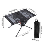 Modern Minimalist Rectangular Aluminum Alloy Folding Outdoor Coffee Table with High-Density Spring-Wire Nylon Mesh Top – 1-Tier Garden Table