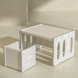 Modern Nordic Rectangular Kids Desk & Chair Set in Hollow-PE for Home Office