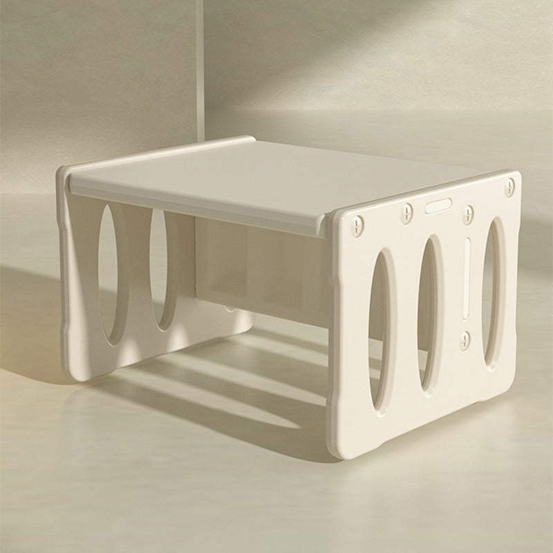Modern Nordic Rectangular Kids Desk & Chair Set in Hollow-PE for Home Office