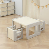 Modern Nordic Rectangular Kids Desk & Chair Set in Hollow-PE for Home Office