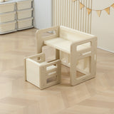 Modern Nordic Rectangular Kids Desk & Chair Set in Hollow-PE for Home Office