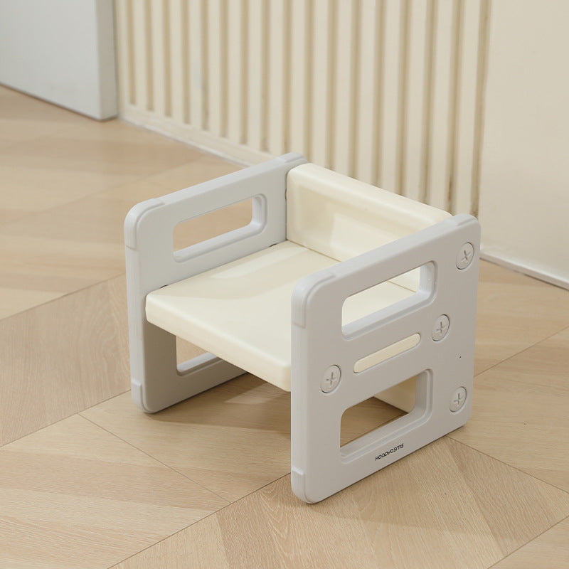 Modern Nordic Rectangular Kids Desk & Chair Set in Hollow-PE for Home Office
