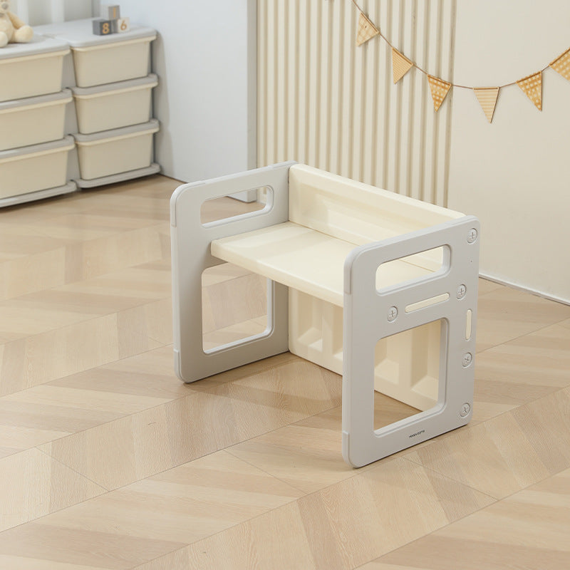 Modern Nordic Rectangular Kids Desk & Chair Set in Hollow-PE for Home Office