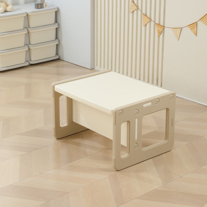 Modern Nordic Rectangular Kids Desk & Chair Set in Hollow-PE for Home Office