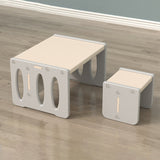Modern Nordic Rectangular Kids Desk & Chair Set in Hollow-PE for Home Office