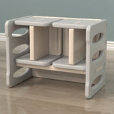 Modern Nordic Rectangular Kids Desk & Chair Set in Hollow-PE for Home Office