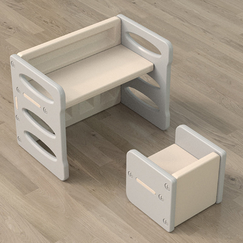 Modern Nordic Rectangular Kids Desk & Chair Set in Hollow-PE for Home Office