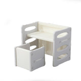 Modern Nordic Rectangular Kids Desk & Chair Set in Hollow-PE for Home Office