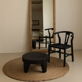 Traditional Rustic Round Coffee Table in Solid Wood – Handcrafted, Low-Profile Sculptural Centerpiece for the Living Room