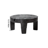 Traditional Rustic Round Coffee Table in Solid Wood – Handcrafted, Low-Profile Sculptural Centerpiece for the Living Room