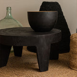 Traditional Rustic Round Coffee Table in Solid Wood – Handcrafted, Low-Profile Sculptural Centerpiece for the Living Room