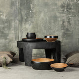 Traditional Rustic Round Coffee Table in Solid Wood – Handcrafted, Low-Profile Sculptural Centerpiece for the Living Room