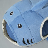 Modern Whimsy Little Shark-Shaped Cat & Dog Bed with Rabbit Fur and PP Cotton – Cozy Bedroom Pet Bed
