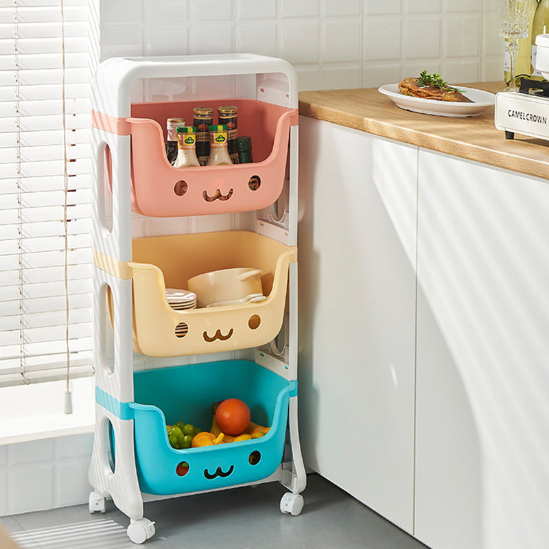 Contemporary Cat-Shaped Kids' PP Storage Shelf — Rectangular, 2/3/4-Tier Organizer for Living Room