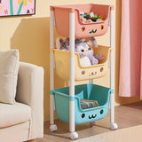 Contemporary Cat-Shaped Kids' PP Storage Shelf — Rectangular, 2/3/4-Tier Organizer for Living Room