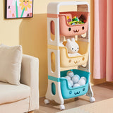 Contemporary Cat-Shaped Kids' PP Storage Shelf — Rectangular, 2/3/4-Tier Organizer for Living Room