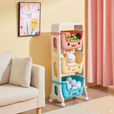 Contemporary Cat-Shaped Kids' PP Storage Shelf — Rectangular, 2/3/4-Tier Organizer for Living Room