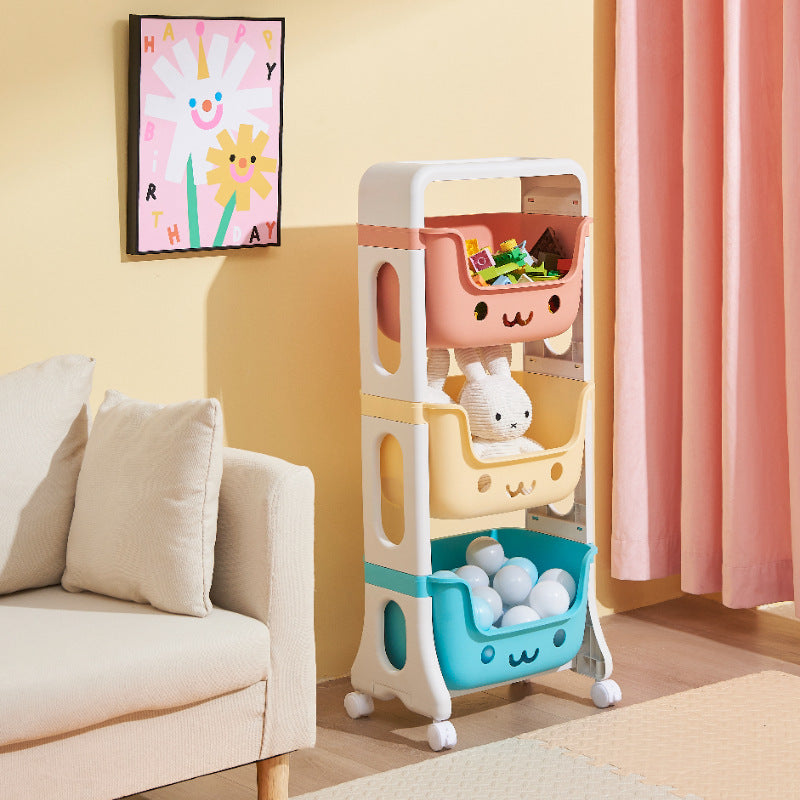 Contemporary Cat-Shaped Kids' PP Storage Shelf — Rectangular, 2/3/4-Tier Organizer for Living Room