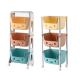 Contemporary Cat-Shaped Kids' PP Storage Shelf — Rectangular, 2/3/4-Tier Organizer for Living Room