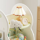 Contemporary Rectangular Christmas Tree-Shaped HDPE Rotatable 4-Tier Kids Bookshelves for Home Office