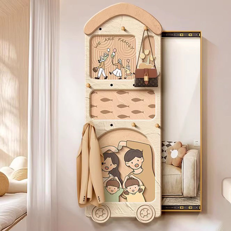 Contemporary Rectangular Arch Full-Length Mirror with Medium-Density Fiberboard Glass Accent for Entryways