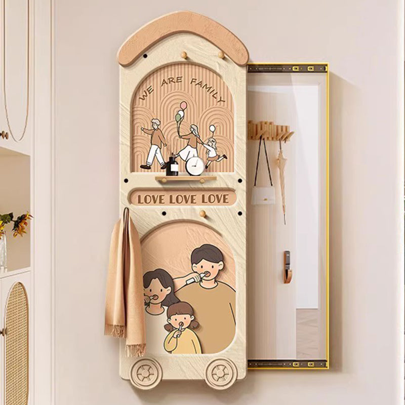 Contemporary Rectangular Arch Full-Length Mirror with Medium-Density Fiberboard Glass Accent for Entryways
