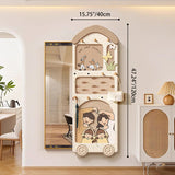 Contemporary Rectangular Arch Full-Length Mirror with Medium-Density Fiberboard Glass Accent for Entryways